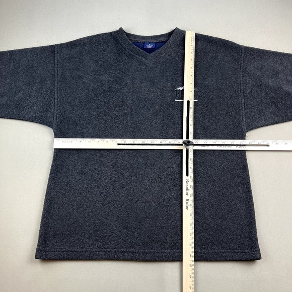 Vintage Lake Tahoe Sweatshirt Fleece Mens Medium Gray Reno Nature V-Neck USA 90s - Picture 7 of 10